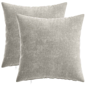 vidaXL Kussensloop 2 pcs HEERLEN Lichtgrijs 35 x 35 cm Chenille Stof