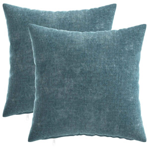 vidaXL Kussensloop 2 pcs HEERLEN Blauw 35 x 35 cm Chenille Stof