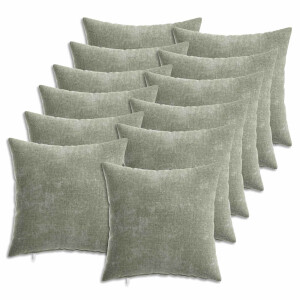 vidaXL Kussensloop 6 pcs HEERLEN Groen 35 x 35 cm Chenille Stof