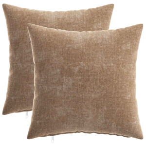 vidaXL Kussensloop 2 pcs HEERLEN Bruin 35 x 35 cm Chenille Stof