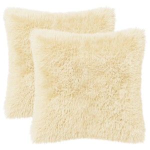 vidaXL Kussensloop 2 pcs HEERLEN Crèmekleurig 35 x 35 cm PV Fleece