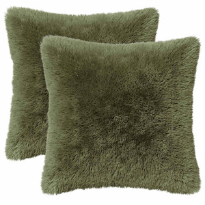 vidaXL Kussensloop 2 pcs HEERLEN Groen 35 x 35 cm PV Fleece