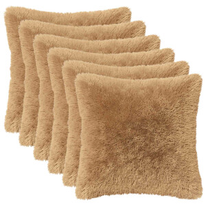 vidaXL Kussensloop 6 pcs HEERLEN Taupe 35 x 35 cm PV Fleece