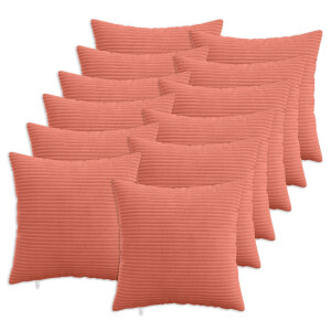 vidaXL Kussensloop 12 pcs HEERLEN Rood-oranje 40 x 40 cm corduroy