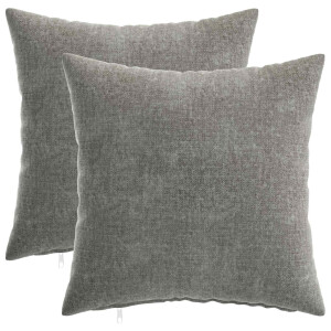 vidaXL Kussensloop 2 pcs HEERLEN Donkergrijs 40 x 40 cm Chenille Stof