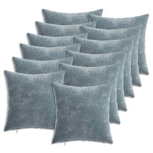 vidaXL Kussensloop 12 pcs HEERLEN Lichtblauw 40 x 40 cm Chenille Stof