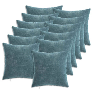 vidaXL Kussensloop 12 pcs HEERLEN Blauw 40 x 40 cm Chenille Stof