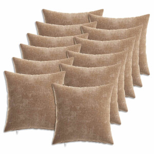 vidaXL Kussensloop 12 pcs HEERLEN Bruin 40 x 40 cm Chenille Stof