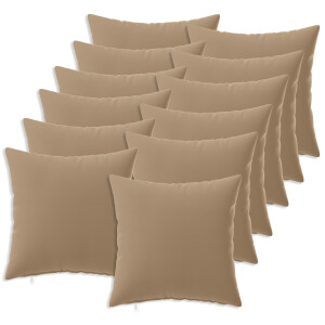 vidaXL Kussensloop 12 st HEERLEN Taupe 40 x 40 cm Polyester