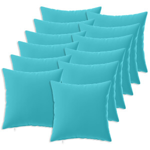 vidaXL Kussensloop 12 pcs HEERLEN Turquoise 40 x 40 cm Polyester