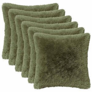 vidaXL Kussensloop 6 pcs HEERLEN Groen 40 x 40 cm PV Fleece