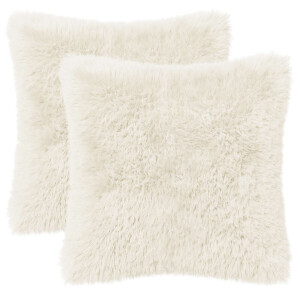 vidaXL Kussensloop 2 pcs HEERLEN Wit 40 x 40 cm PV Fleece