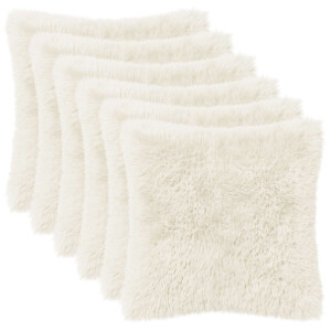 vidaXL Kussensloop 6 pcs HEERLEN Wit 40 x 40 cm PV Fleece