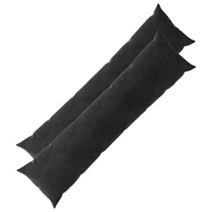 vidaXL Kussensloop 2 pcs HEERLEN Zwart 40 x 145 cm Fluweel