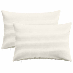 vidaXL Kussensloop 2 st HEERLEN Crèmekleurig 40 x 60 cm corduroy