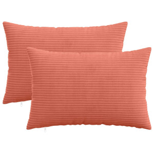vidaXL Kussensloop 2 pcs HEERLEN Rood-oranje 40 x 60 cm corduroy