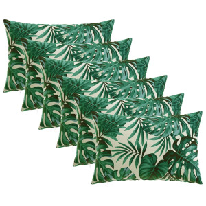 vidaXL Kussensloop 6 pcs HEERLEN Bladpatroon 40 x 60 cm Polyester