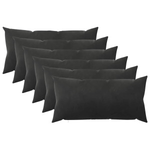 vidaXL Kussensloop 6 pcs HEERLEN Zwart 40 x 70 cm Fluweel