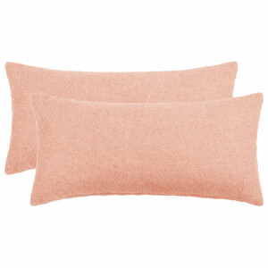 vidaXL Kussensloop 2 pcs HEERLEN Roze 40 x 70 cm Bouclé