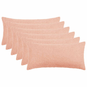 vidaXL Kussensloop 6 pcs HEERLEN Roze 40 x 70 cm Bouclé