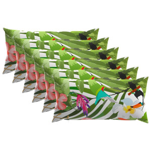 vidaXL Kussensloop 6 pcs HEERLEN Zwart 40 x 70 cm Polyester