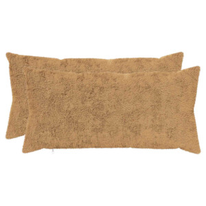 vidaXL Kussensloop 2 st HEERLEN Taupe 40 x 70 cm Nep Konijnenbont