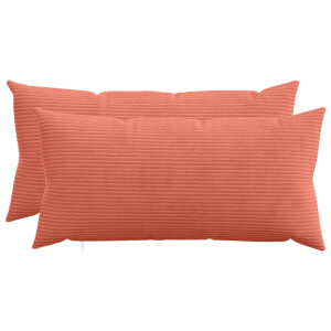 vidaXL Kussensloop 2 pcs HEERLEN Rood-oranje 40 x 80 cm corduroy
