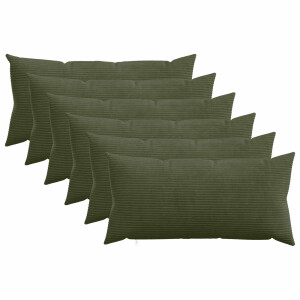 vidaXL Kussensloop 6 pcs HEERLEN Groen 40 x 80 cm corduroy