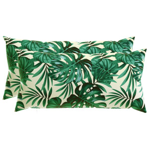 vidaXL Kussensloop 2 pcs HEERLEN Bladpatroon 40 x 80 cm Polyester