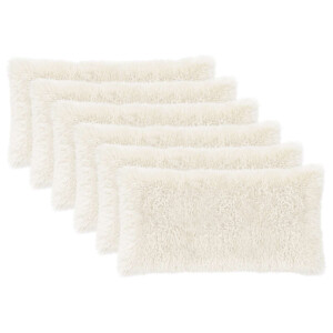 vidaXL Kussensloop 6 pcs HEERLEN Wit 40 x 80 cm PV Fleece