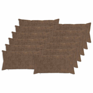 vidaXL Kussensloop 12 st HEERLEN Licht Bruin 40 x 80 cm