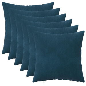 vidaXL Kussensloop 6 pcs HEERLEN Blauw 45 x 45 cm Fluweel