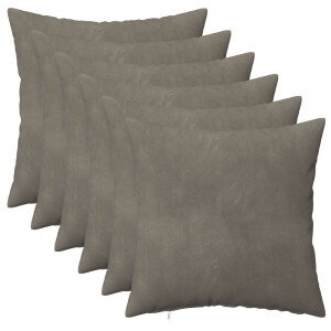 vidaXL Kussensloop 6 pcs HEERLEN Lichtgrijs 45 x 45 cm Fluweel
