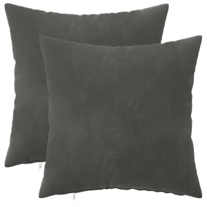 vidaXL Kussensloop 2 pcs HEERLEN Donkergrijs 45 x 45 cm Fluweel