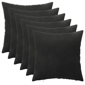 vidaXL Kussensloop 6 pcs HEERLEN Zwart 45 x 45 cm Fluweel