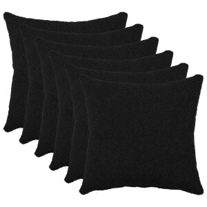 vidaXL Kussensloop 6 pcs HEERLEN Zwart 45 x 45 cm Bouclé