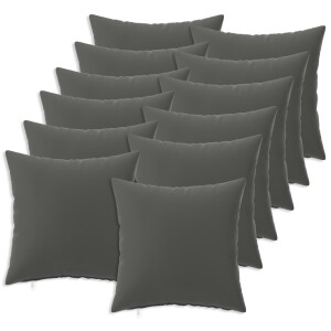 vidaXL Kussensloop 12 pcs HEERLEN Antraciet 45 x 45 cm Polyester