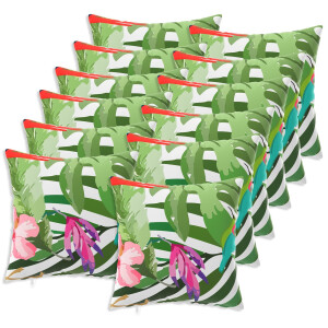 vidaXL Kussensloop 12 pcs HEERLEN Zwart 45 x 45 cm Polyester