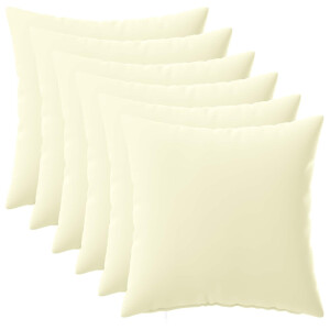 vidaXL Kussensloop 6 pcs HEERLEN Crèmekleurig 45 x 45 cm Polyester