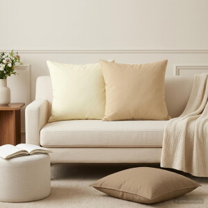 vidaXL Kussensloop 6 st HEERLEN Taupe 45 x 45 cm Polyester