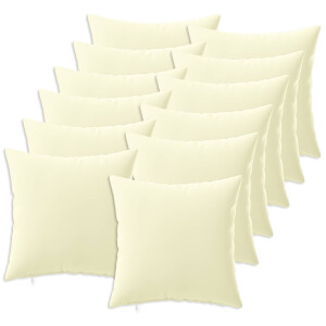vidaXL Kussensloop 12 pcs HEERLEN Crèmekleurig 45 x 45 cm Polyester