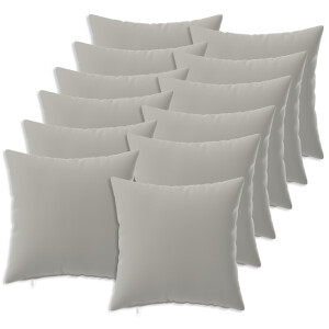 vidaXL Kussensloop 12 pcs HEERLEN Grijs 45 x 45 cm Polyester