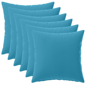 vidaXL Kussensloop 6 pcs HEERLEN Lichtblauw 45 x 45 cm Polyester
