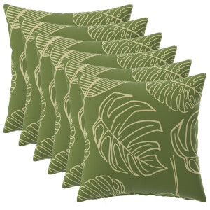 vidaXL Kussensloop 6 pcs HEERLEN Bladontwerp 45 x 45 cm Polyester
