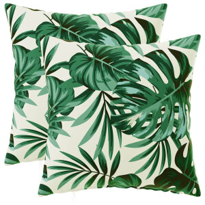 vidaXL Kussensloop 2 pcs HEERLEN Bladpatroon 45 x 45 cm Polyester