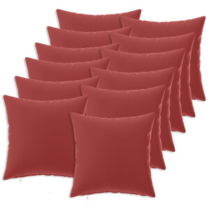 vidaXL Kussensloop 12 pcs HEERLEN Wijnrood 45 x 45 cm Polyester