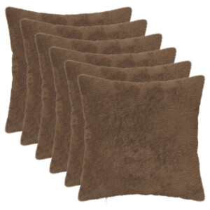vidaXL Kussensloop 6 st HEERLEN Licht Bruin 45 x 45 cm