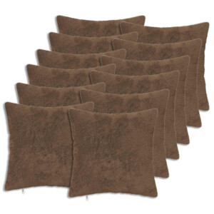 vidaXL Kussensloop 12 st HEERLEN Licht Bruin 45 x 45 cm