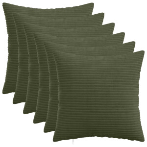 vidaXL Kussensloop 6 pcs HEERLEN Groen 50 x 50 cm corduroy