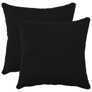 vidaXL Kussensloop 2 pcs HEERLEN Zwart 50 x 50 cm Bouclé